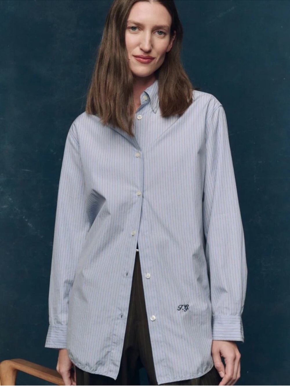 NWT THE GREAT. Women's “The Menswear Button Up”